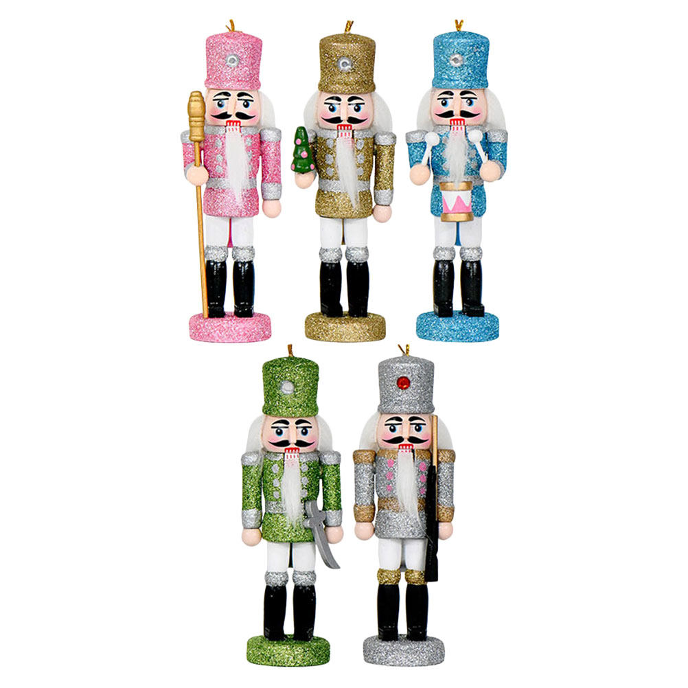 Nutcracker Figurine - 5 Pezzi Decorazioni Natalizie Soldatino Schiaccianoci,