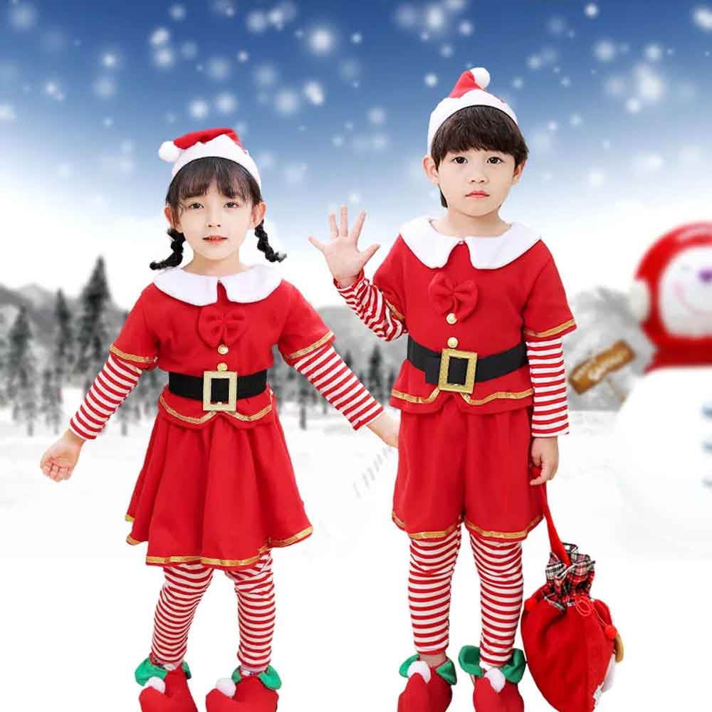 Elf Costume Christmas - Set da elfo natalizio per bambini