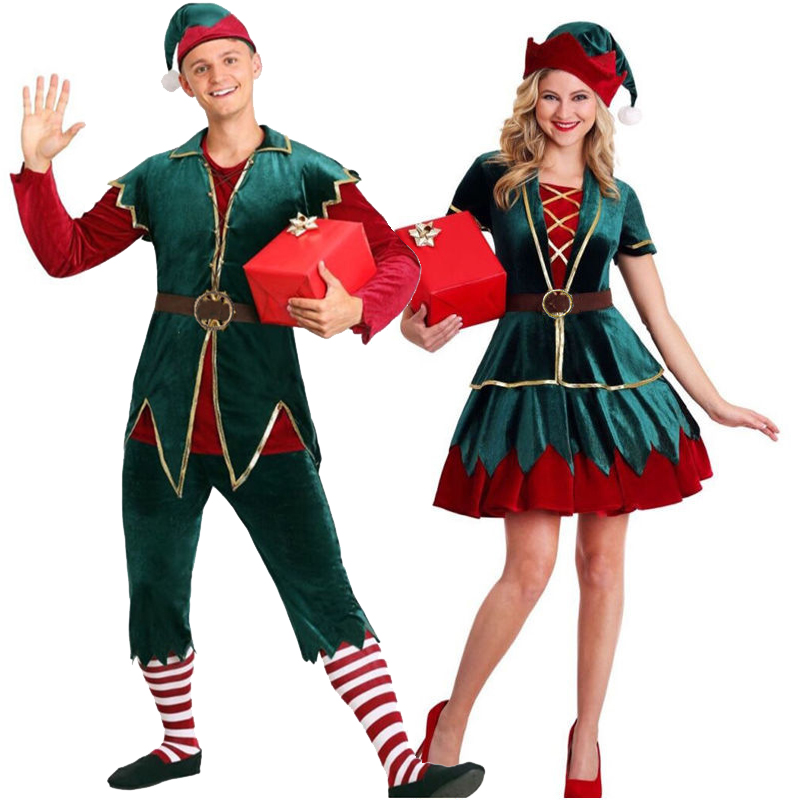 Elf Costume Christmas - Coppia di carnevale Costume mascotte di