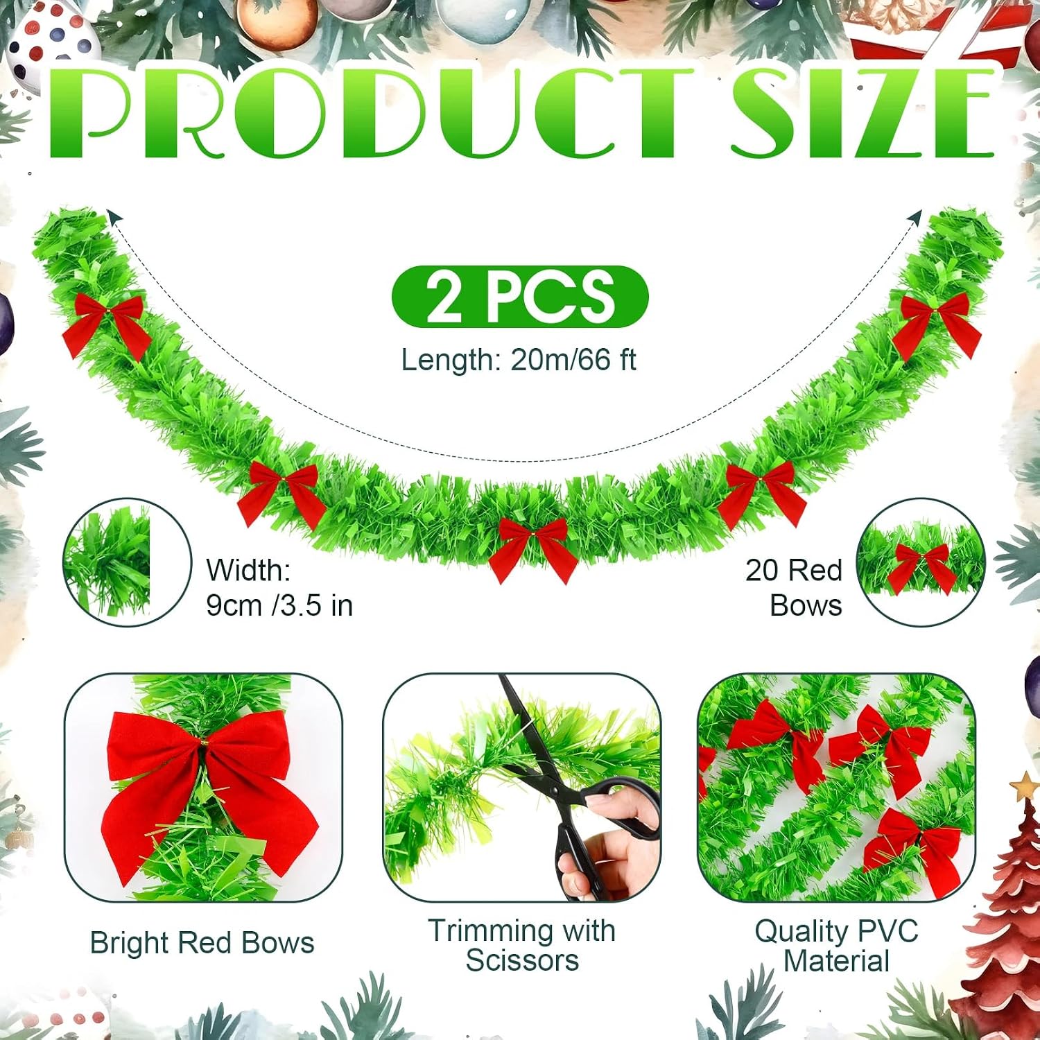 Ghirlanda di Luci di Natale Ve - Tinsel Garland Decoration recensione e prezzo